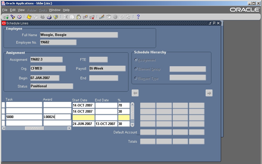 Task & Award fields