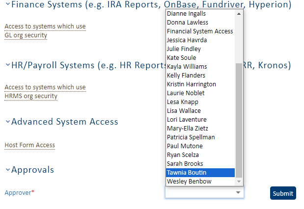 System Access Apporval