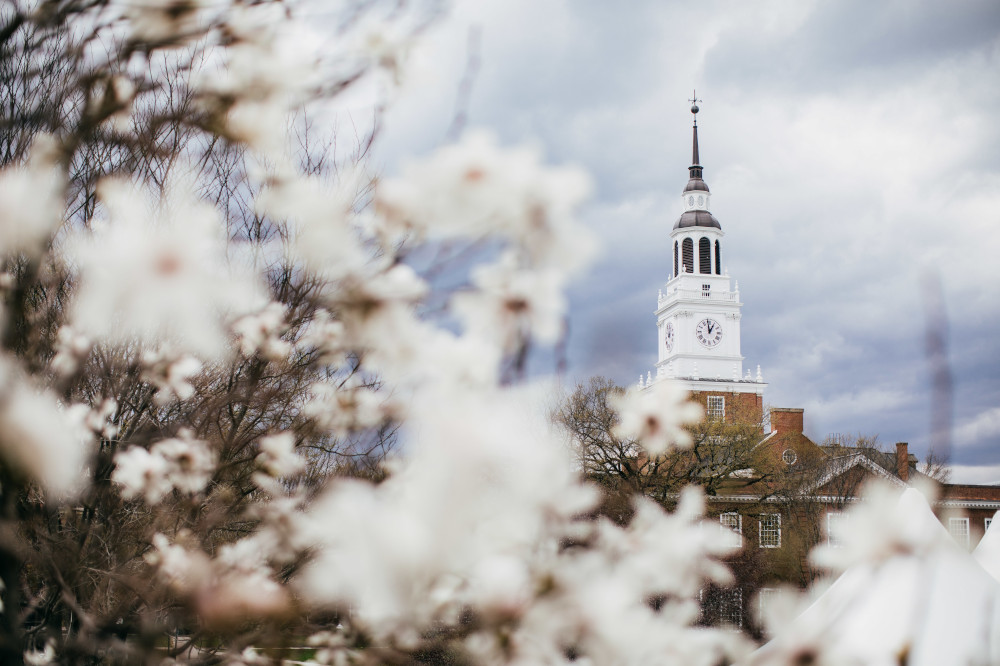 Photo of Baker Tower in spring