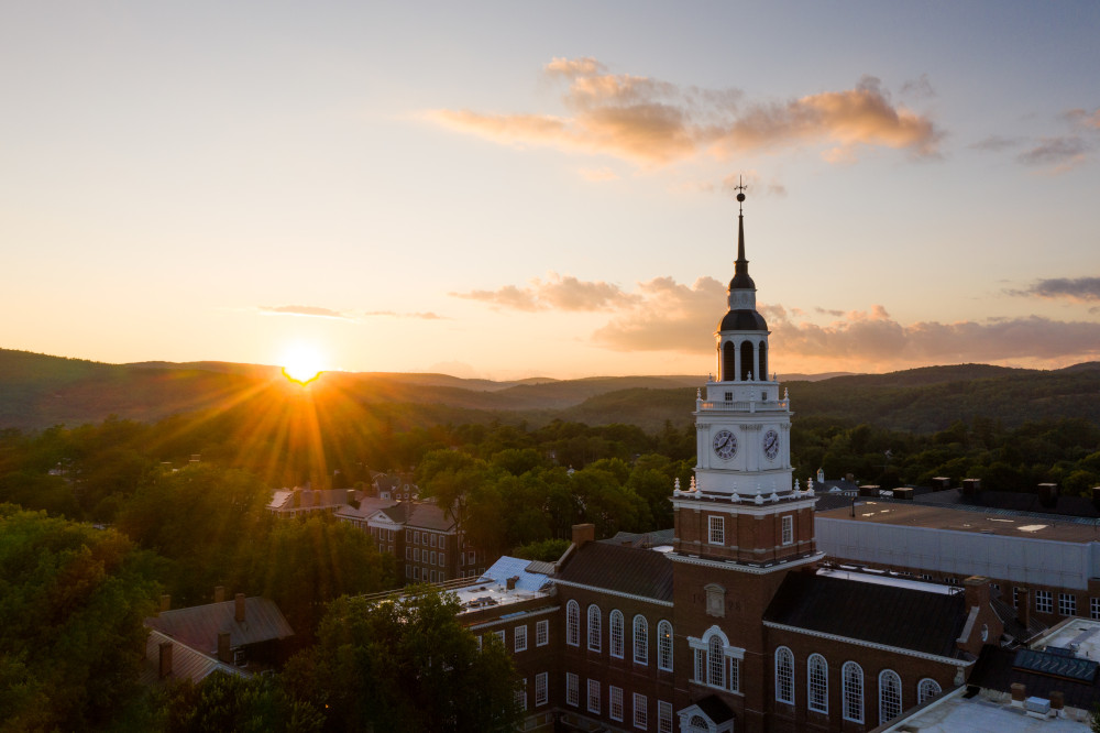 Baker Tower at sunset.