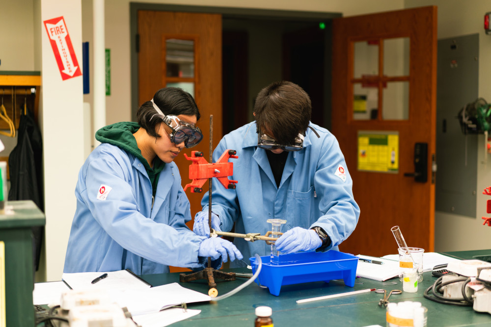 Students in a chemistry lab