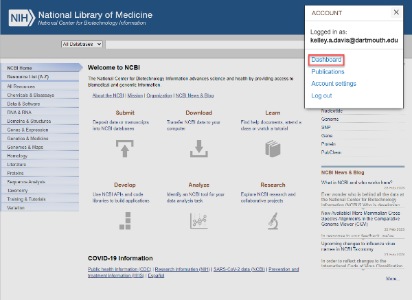 Accessing the Dashboard